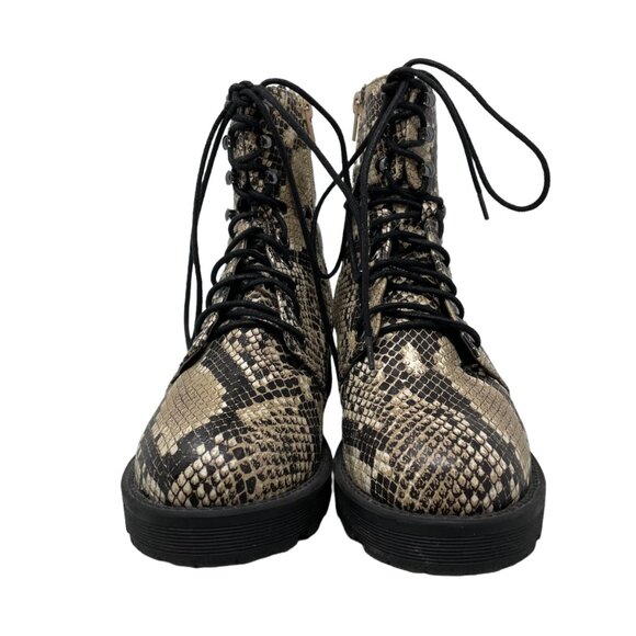 MIA Miki Snake Print Combat Boots Womens 6 Lace Up Faux Leather Lug Sole Grunge - Picture 4 of 12